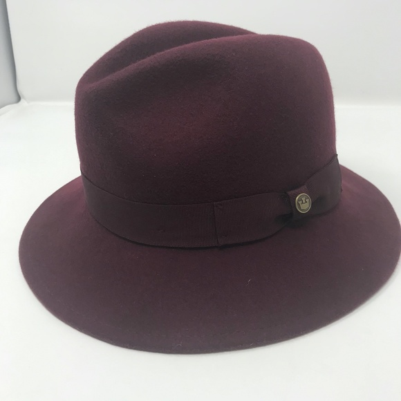 Ms. Chandler Wool Fedora Hat Burgundy Medium